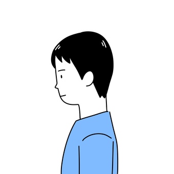男性の横顔 男性,横顔,無表情,チェストアップ,真横のイラスト素材
