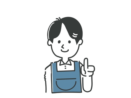 指をさす男性 注目,ポイント,見て,要点,男性,学校,幼稚園,保育園,バイト,飲食店のイラスト素材