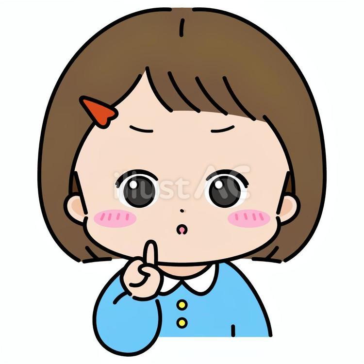 人差し指でポイントを伝える女の子２ 人物,子ども,人差し指のイラスト素材