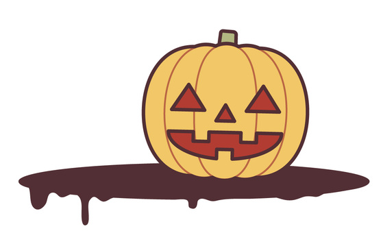 ジャックオランタン　影あり ハロウィン,ジャックオランタン,かぼちゃオバケ,かぼちゃ,影,不気味,シンプル,秋,10月,イベントのイラスト素材