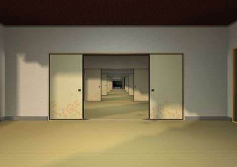 Illustration, japanese style room, background, material, 