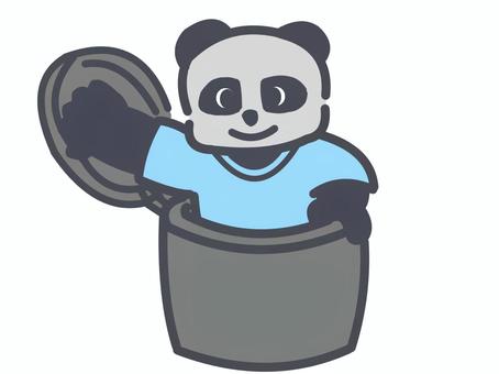 缶から出るパンダさん パンダ,缶,出る,ビックリ,半袖,かわいいのイラスト素材