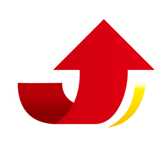 上向き矢印赤 矢印,上向き,赤,アーチ,グラデーションのイラスト素材