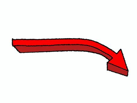 下がる矢印 矢印,立体,下がる,フォント,宣伝用,お知らせ用,イメージ,pop調,手描き,挿絵のイラスト素材