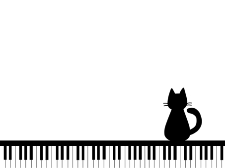 Illustration, keyboard, cat, piano, 