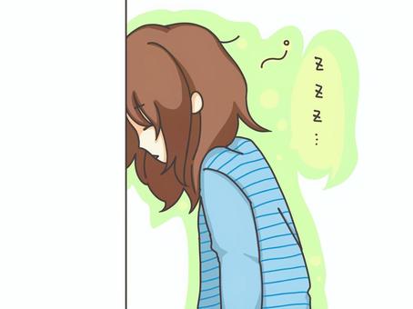 眠い 眠い,寝呆け,うたた寝,睡眠,寝坊,人間,女の子,女性,睡眠不足,生活のイラスト素材