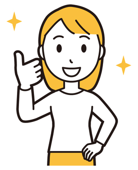  ロングヘア女性(黄)-372-バスト