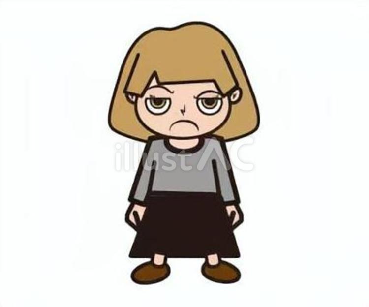 眉を潜めて警戒している ビジネス,人物,声援のイラスト素材