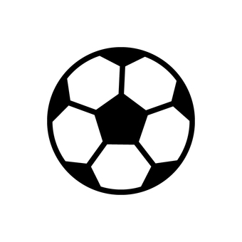 サッカーボールのシンプルなアイコン サッカーボール,白黒,アイコン,ボール,シンプル,イラスト,ベクター,球技,スポーツのイラスト素材