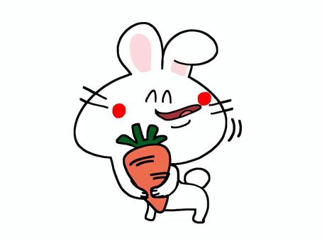 Rabbit rejoices with carrots, , JPG and PNG