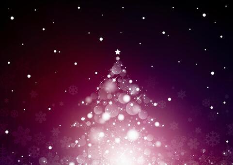 幻想的な紫色の光のクリスマスツリー クリスマス,ツリー,光,玉ボケ,パーティクル,冬,雪,結晶,星,紫色のイラスト素材
