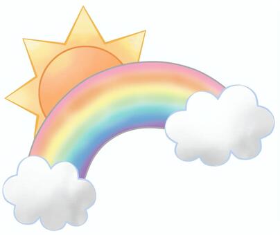 Rainbow, sun, kindergarten, weather, JPG and PNG