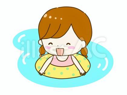 プールで遊ぶ女の子