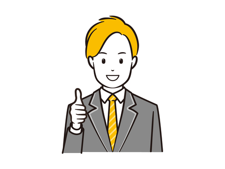 グッドサインの笑顔のブレザー男子学生 学生,高校生,生徒,男子,グッド,笑顔,男性,男の子,好感度,ポジティブのイラスト素材