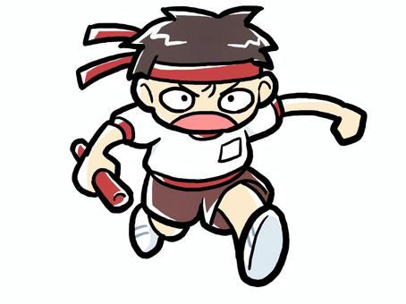 Illustration, boy, relay, sports day, 