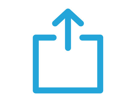 共有マーク(青) 共有マーク(青) 共有,マーク,外部リンク,アイコン,シェア,書き出し,送る,リンク,上,矢印のイラスト素材