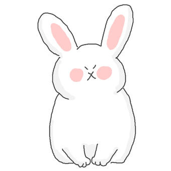 かわいいうさぎちゃん♪ うさぎ,かわいい,動物,いきもの,ペット,座る,可愛い,おしゃれ,手書き,イラストのイラスト素材
