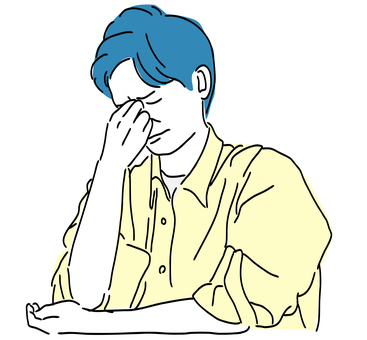眼精疲労の男性 眼精疲労,男性,ストレス,疲労,ビジネスのイラスト素材