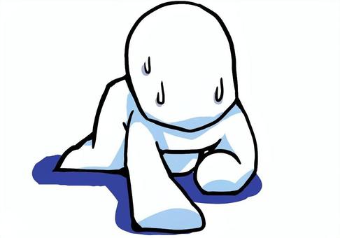 立ち上がろうとする人 再起,挑戦,立ち上がる,努力,前向き,棒人間,成長,モチベーション,回復,諦めないのイラスト素材