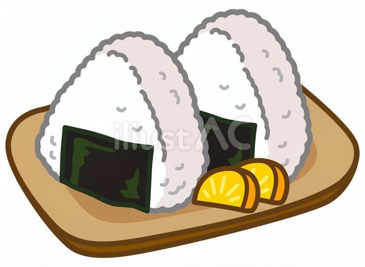 おにぎりと漬物 おにぎり,おむすび,握り飯のイラスト素材