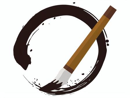 習字 筆,書道,書道用筆,墨,習字,習字用具,習字道具,書く,書道教室,カルチャースクールのイラスト素材