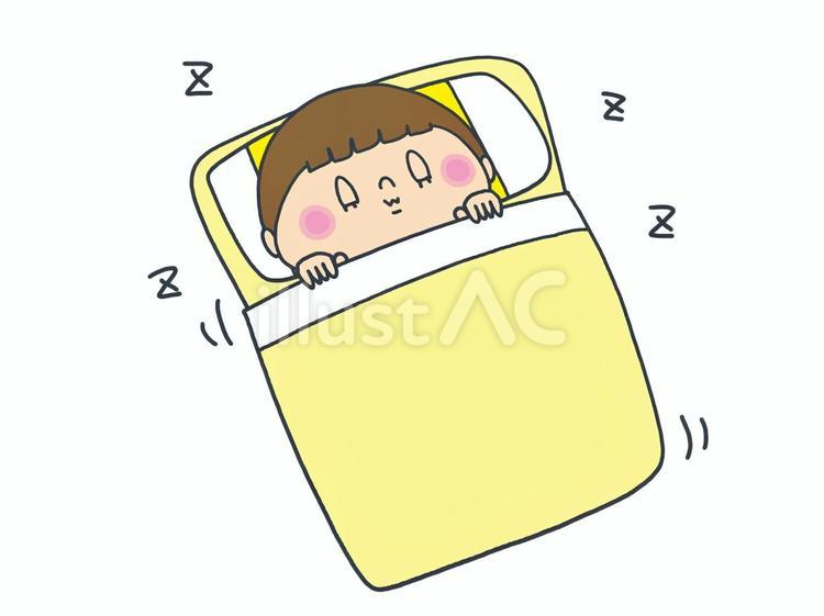 熟睡 熟睡,布団,寝顔のイラスト素材