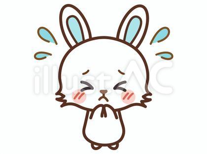 手を合わせる・謝る/うさぎ(カラー)