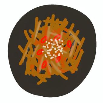 きんぴらごぼう きんぴらごぼう,きんぴら,お惣菜,和食,にんじん,ごぼう,白ごま,小鉢,副菜,一品のイラスト素材