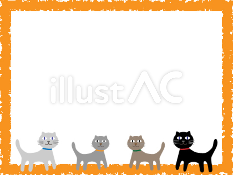 猫のフレーム 動物,猫,かわいいのイラスト素材