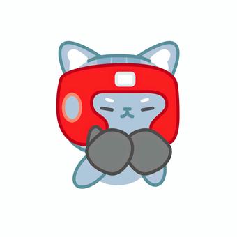 イラスト009 イラスト009 猫,ボクシング,かわいい,スポーツ,キャラクター,イラスト,動物,ヘルメット,グローブ,運動のイラスト素材