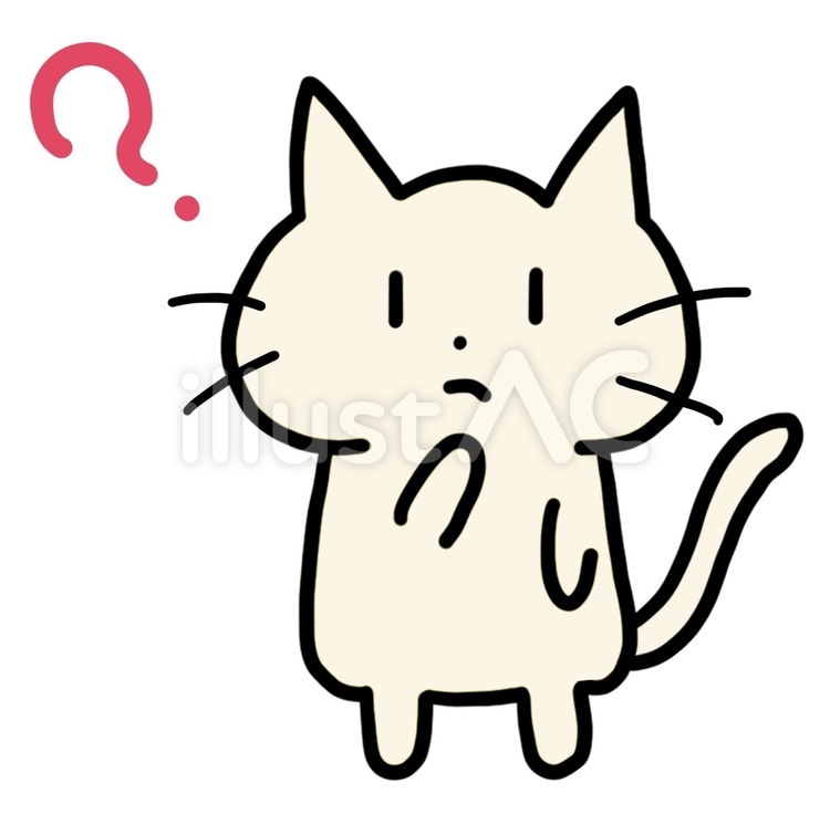 ハテナを浮かべる猫 ハテナ,疑問,猫のイラスト素材