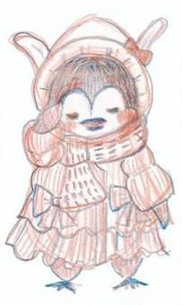 コートを着ているペンギンのイラスト コートを着ているペンギンのイラスト ペンギン,動物,コートのイラスト素材