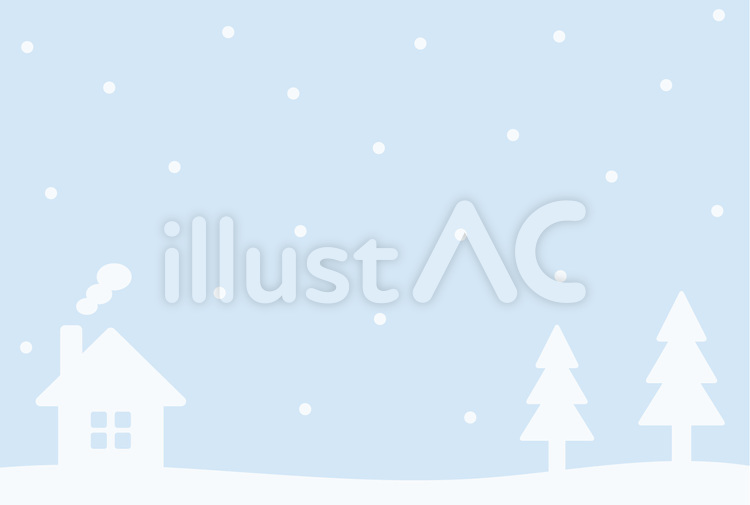 冬の雪と家　背景横1 雪,冬,家のイラスト素材