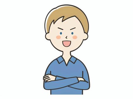 どや顔する白人男性 どや顔する白人男性 腕組み,どや顔,自信,自慢,偉そう,自信家,男性,男,外国人,海外のイラスト素材