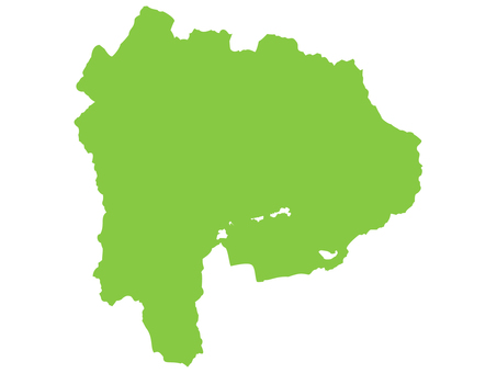 地図／山梨県 山梨県,地図,マップ,形,山中湖,河口湖,西湖,精進湖,本栖湖,シルエットのイラスト素材