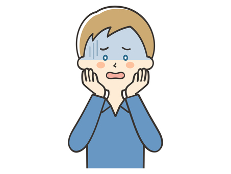 焦った表情の白人男性 焦った表情の白人男性 焦る,困る,不安,ガーン,ショック,絶望,緊張,落ち込む,男性,男のイラスト素材