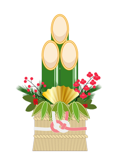 門松のイラスト 門松,正月,お正月,竹,松,梅,玄関,めでたい,背景透過,年賀のイラスト素材