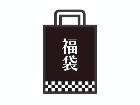 福袋(縦長・市松模様)03 福袋(縦長・市松模様)03 福袋,正月,初売り,紙袋,アイコン,マーク,シンプルのイラスト素材