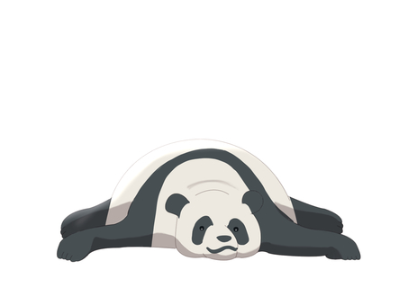 パンダ(うつ伏せ・主線なし) パンダ(うつ伏せ・主線なし) ジャイアントパンダ,オオパンダ,パンダ,動物,中国,うつ伏せ,主線なしのイラスト素材