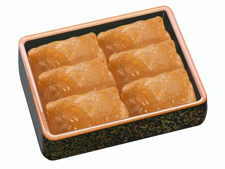 稲荷寿司　角桶（2） 稲荷ずし,食べ物,お寿司,油揚げ,ご飯,食事,軽食,日本食,和食のイラスト素材