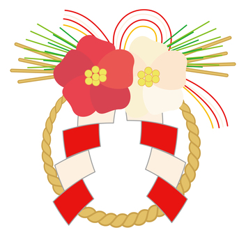 正月飾り_和飾り_03 正月,正月飾り,和飾り,しめ縄,祝い,めでたい,縄,わら,和風,伝統のイラスト素材