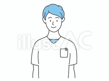 正面を向く医療従事者の男性