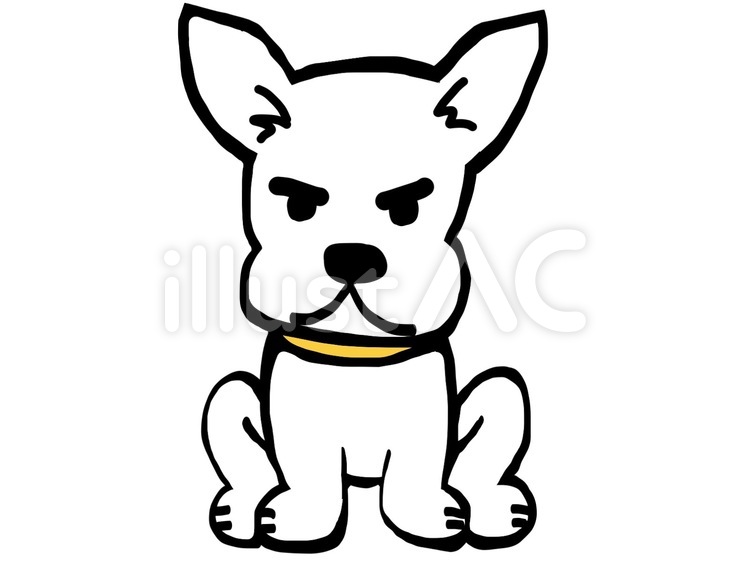 白いワンコ キリッイラスト No 無料イラストなら イラストac