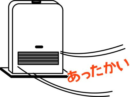 セラミックヒーター　  セラミックヒーター,電気,暖房,温風,冬,温かい,家電,文字,線画のイラスト素材