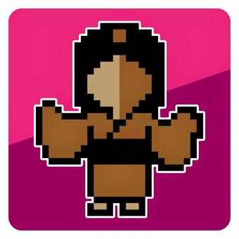 のっぺらぼうのピクセルアート のっぺらぼう,顔無,着物,からかい,お化け,妖怪,怪談,怪奇,奇怪,伝説のイラスト素材