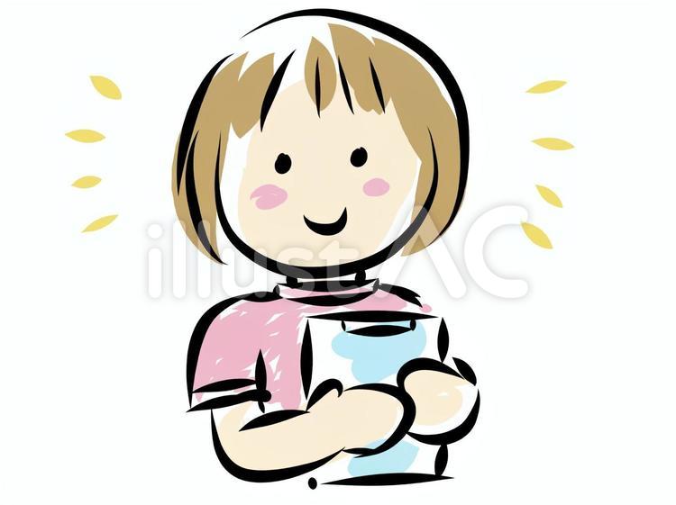 カルテを持つ女性の看護師さん　可愛い 看護師,女性,カルテのイラスト素材
