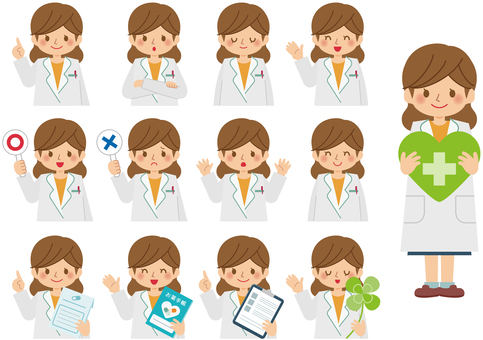 いろんな表情の薬剤師さん(女性)01 いろんな表情の薬剤師さん(女性)01 薬剤師,薬,女性,処方薬,薬局,おくすり手帳,調剤,救急,ポーズ,笑顔のイラスト素材