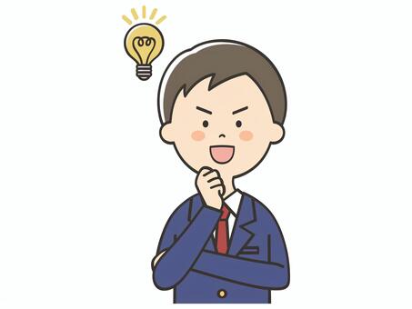 アイデアを思いつく男子学生 男の子,高校生,ひらめく,ひらめき,アイデア,思いつく,解決,思い出す,理解,納得のイラスト素材
