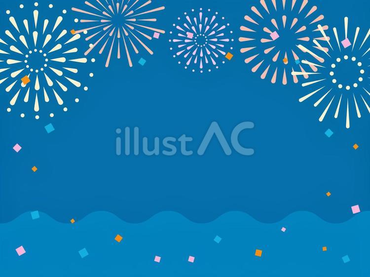 夏祭りや花火大会などのバナー背景 花火,夏休み,夏のイラスト素材