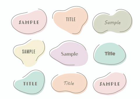 Cute round fashionable frame, headline, speech balloon, frame, JPG, PNG and AI